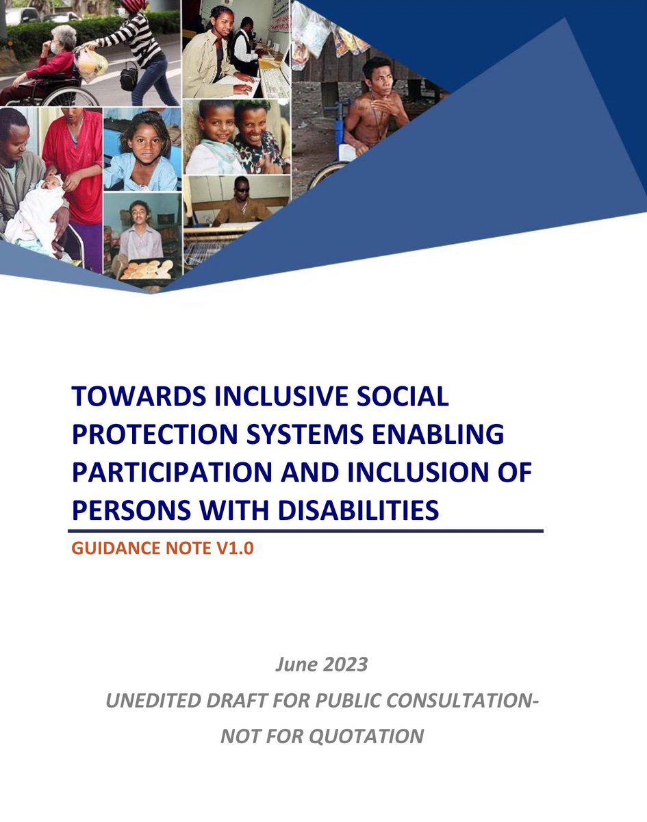 Delighted to be able to share this new guidance note on inclusive social protection for persons with disabilities - developed in partnership between @UNICEFSocPolicy @soc_protection @unprpd (and many others!) social-protection.org/gimi/ShowResso… A few highlights 🧵 #COSP16