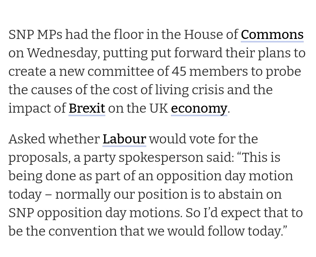 As astonishing abdication of responsibility from Labour. They have abstained on the creation of a Cost of Living Committee because it has been proposed by the SNP. Labour refusing to stand up for the most vulnerable in our society, simply to oppose the SNP. For shame.