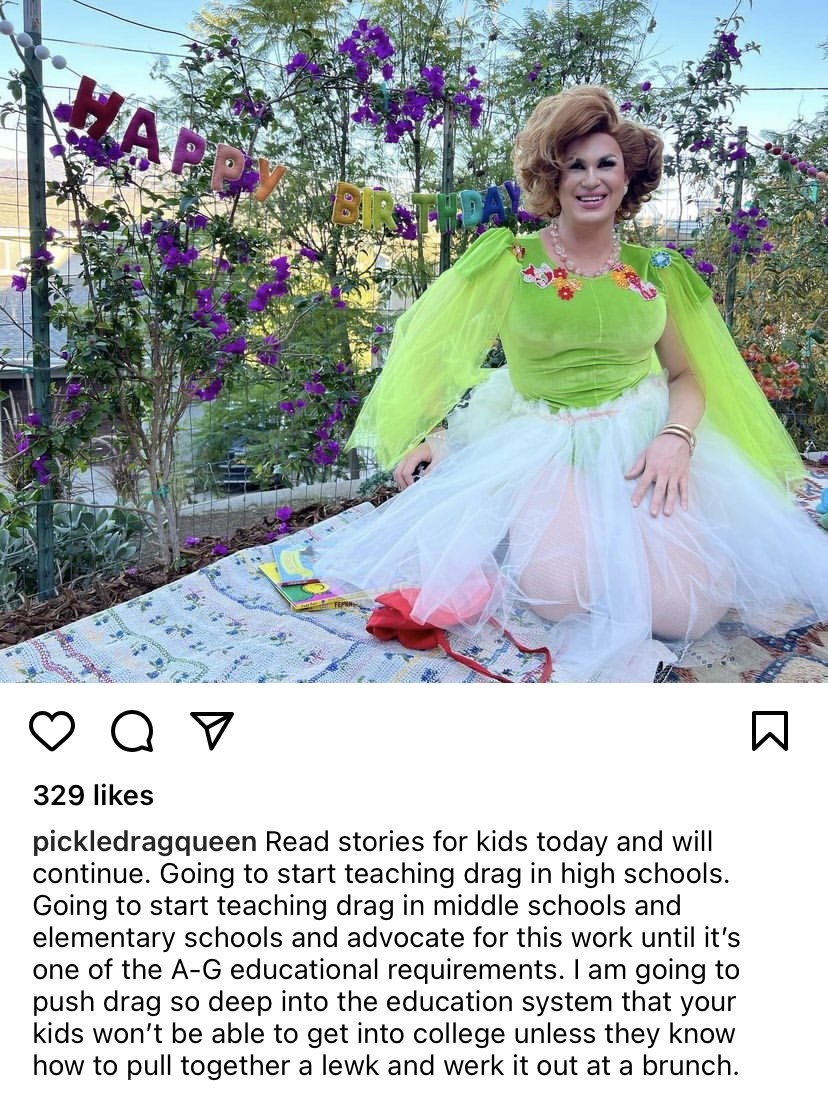 Drag queen who performs for kids says his goal is to push drag deep into the education system and teach drag in schools.