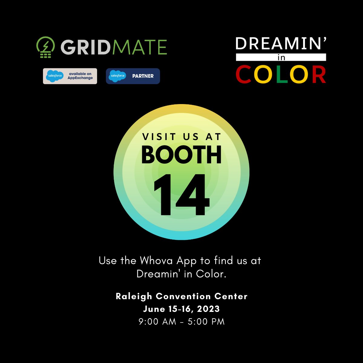 Exciting news! We'll be having a booth at #DreaminInColor23 taking place at the Raleigh Convention Center! Swing by booth #14 and say hello! We can't wait connect with fellow #trailblazers and share how GridMate can transform the User Experience in #Salesforce. See you tomorrow!