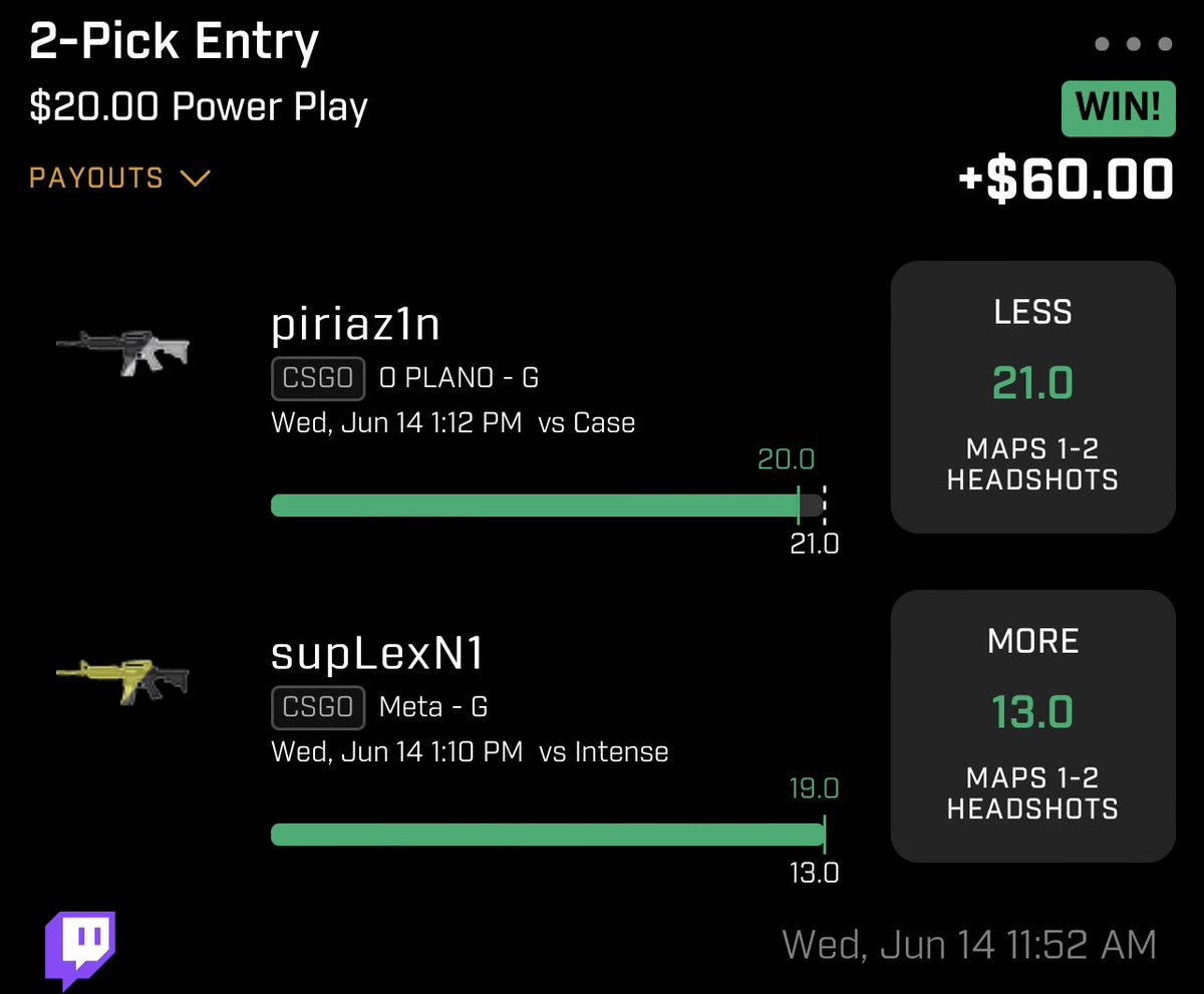 No #VALORANTMasters matches tonight 
Just cashed a #csgobet 💸
Stay tuned for more 🔒’s 

#csgo #valorantbets #csgolocks #prizepicklocks #prizepicks #prizepickscsgo #prizepicksvalorant
