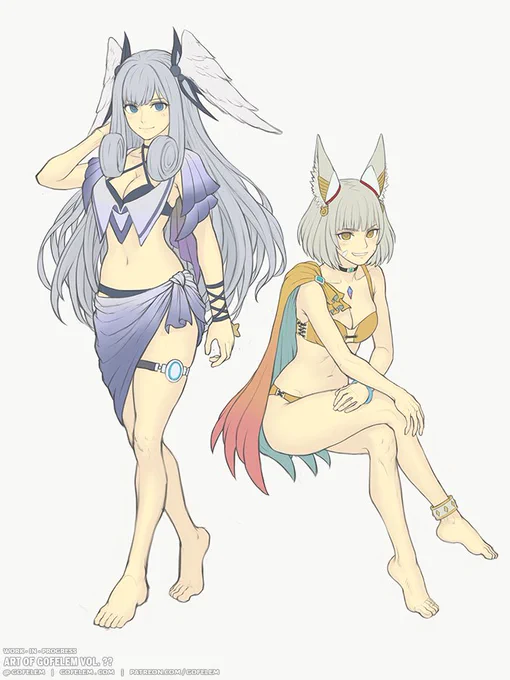 Melia & Nia summer wip III  (˵' ᵕ `˵)  #XenobladeChronicles3 #ゼノブレイド3