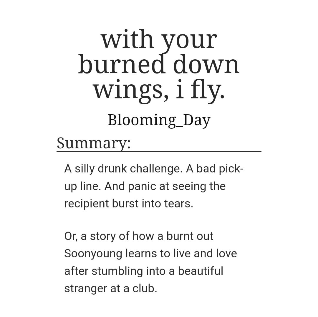 with your burned down wings, i fly.
> kwon soonyoung/lee seokmin
> for <a href="/ss_fireball/">☄️ seoksoon fic fest</a>
> wc: 12k | 1/3 | t

🔗 in reply
