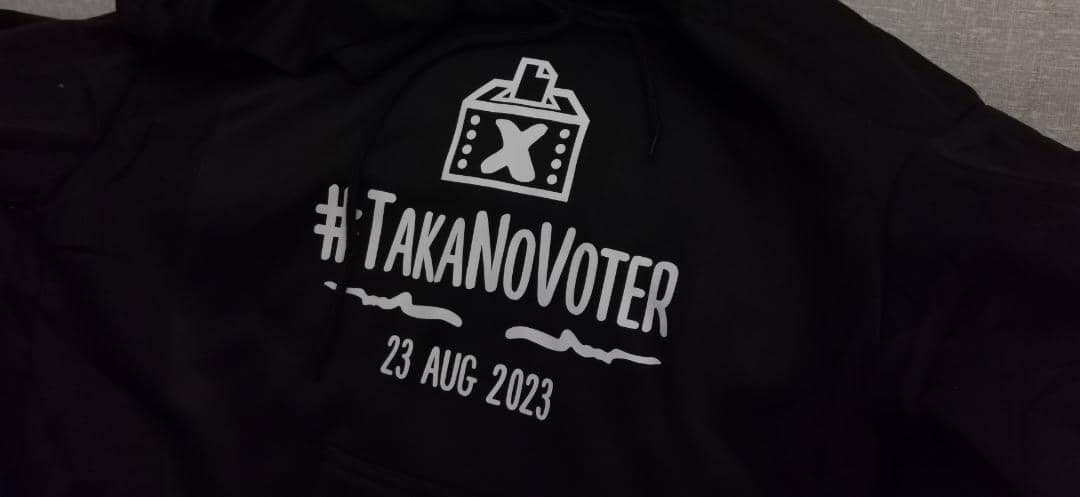 🚨And this now goes to EVERY ACCOUNT🚨

Giving AWAY a #TakaNoVoter T shirt to a comment with most likes . 
1. Retweet this tweet
2. Drop a #TakaNoVoter tag 
3. Voting on 23/08/23 will make you a (1st time voter ? 2nd ?) Highlight in your comment

COMPETITION ENDS TOMORROW 12:00