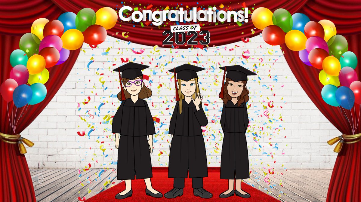 @Pixton to the rescue again! I have a very small Grade 7/8 virtual class with only 3 Grade 8s. Using Pixton avatars and #PowerPoint, I put together a virtual graduation ceremony to celebrate them. The students loved it! @VLES_cdsbeo @English_Cath @jamesonlee_