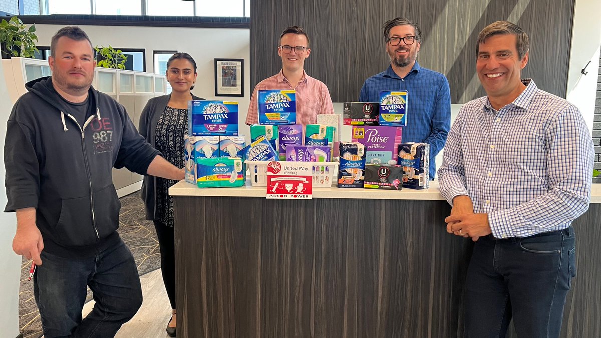 OE987 members were proud to donate menstrual products towards United Way &amp; the Winnipeg Labour Council's Period Power campaign!

Thank you <a href="/EvanKrosney/">Evan Krosney</a> with <a href="/UnitedWayWpg/">unitedwaywpg</a> for coming to pick up our donations. 

Together, we can end period poverty!
#PeriodPoverty