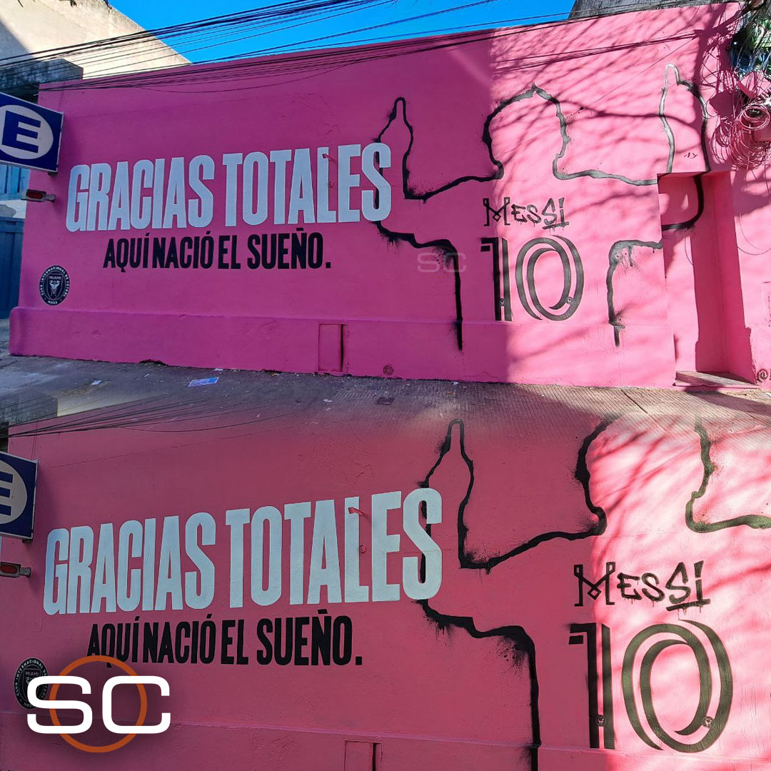 Este mural de Leo Messi apareció en el Barrio Del Abasto, a pocas cuadras de la cancha de Newell's. La gente del <a href="/InterMiamiCF/">Inter Miami CF</a> comienza a pisar fuerte en Rosario.