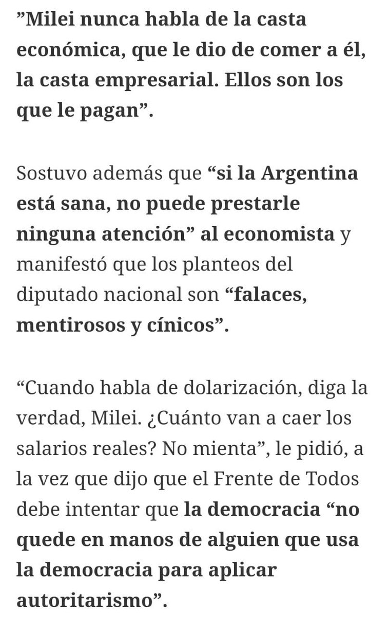 .<a href="/alferdez/">Alberto Fernández</a> dejá de mentirle a la gente.
Los empresaurios no pueden comprar favores que los políticos corruptos no tienen para vender (apalancado en el monopolio de la violencia).
En una economía de mercado si una firma tiene corrupción implica mayores costos y eso la lleva a la