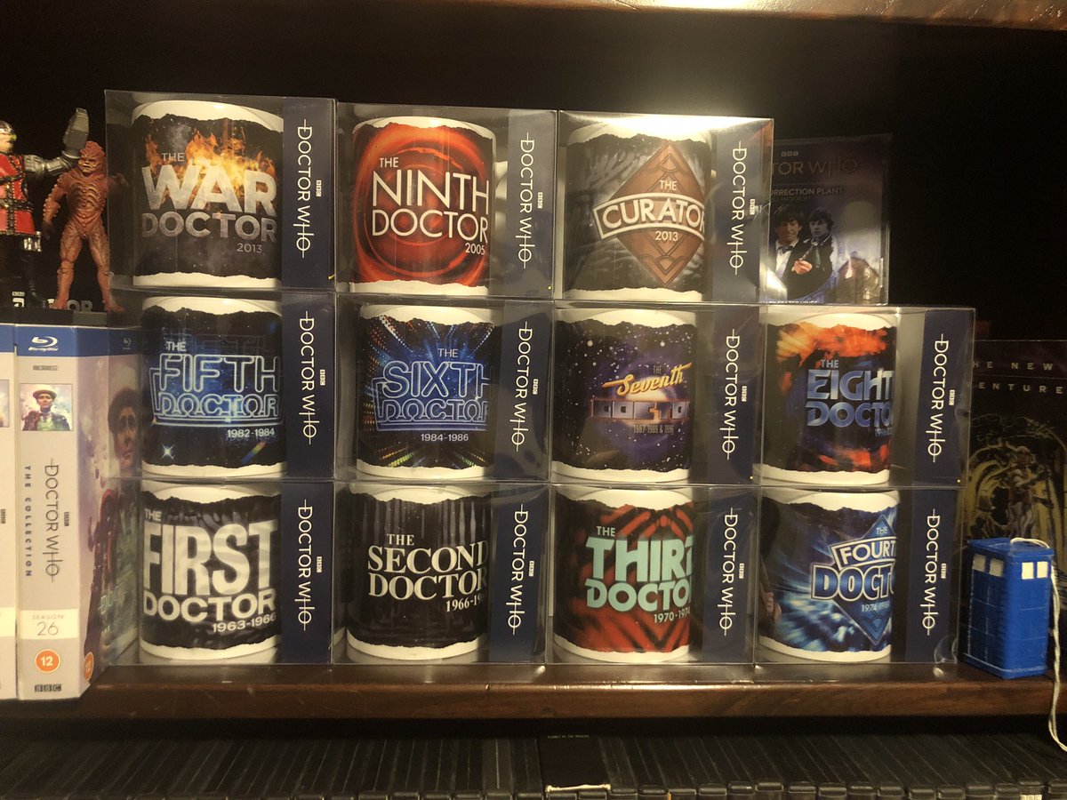 doctorwhoguide1's tweet photo. Here’s my updated mug collection now that the Ninth Doctor mug has arrived! 😍 #DoctorWho #DoctorWhoDiamondCollection https://t.co/OrPmz4aR3q