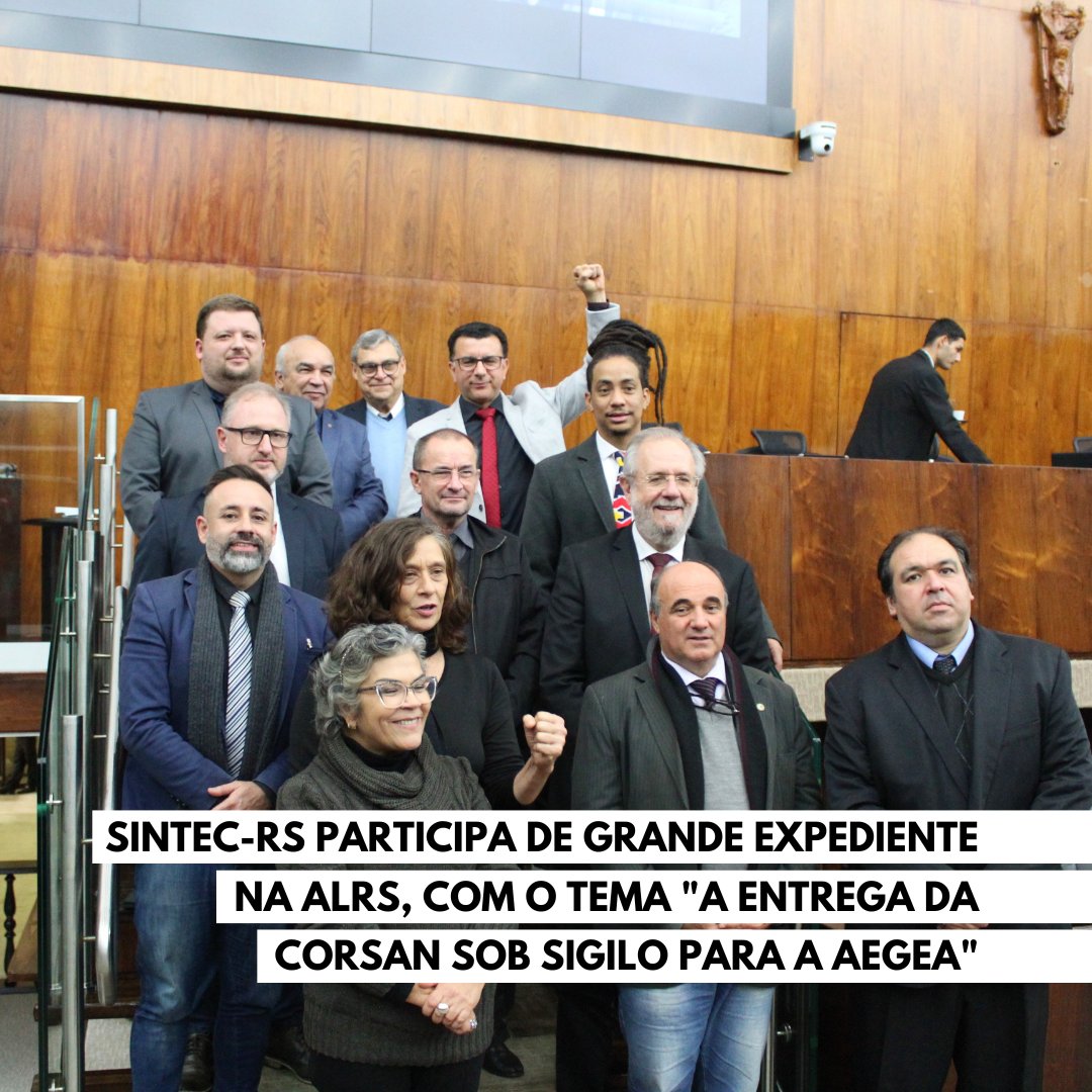 Sintec_RS's tweet photo. Na tarde desta quarta, 14, o #SINTECRS participou do Grande Expediente na ALRS, com o tema “A entrega da #CORSAN sob sigilo para a AEGEA”, de proposição do deputado Jeferson Fernandes. Saiba mais em https://t.co/VkkqgGftU1 #sindicato https://t.co/ZrbHSf69HV