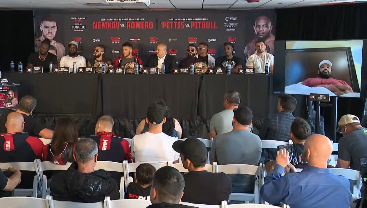 Yoel doing the Bellator presser from his hotel room bed is incredible