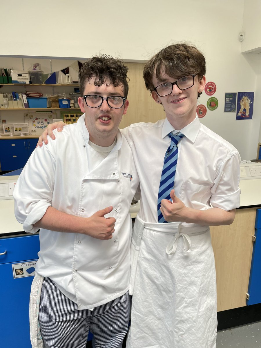 MrsMc22930859's tweet photo. Two of our students have been developing their hospitality and baking skills @WestCollScot and @GJCHotel and put their skills into practice today serving delicious cakes and treats. Very proud of these two young men #nurturingpotentialtogether #everychildcan https://t.co/dEVp8P2Utx