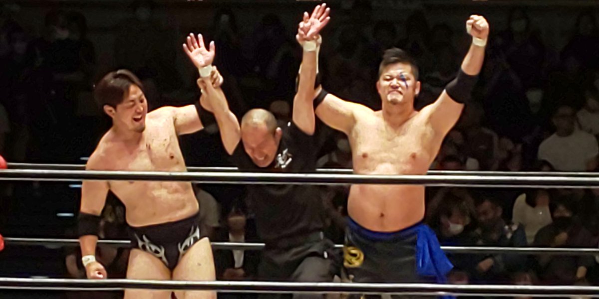 大日本プロレス
2023･5･28 後楽園ホール大会
第3試合 タッグマッチ
勝利の橋本大地さんと神谷英慶さん！
#bjw