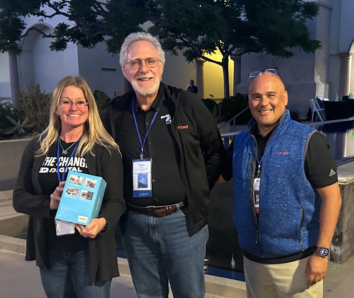 yvjohns's tweet photo. Happy Day 3 of #Sharkfest Packet People! John Pittle &amp; Allan Conn at @riverbed here presenting Jennifer Gillet at H-E-B w/her Robot Pet from the Treasure Hunt raffle! We're the esPCAPe Challenge sponsor today, so make sure to stop by our table! 
#wireshark #sf23us #riverbed #npm https://t.co/p7hjxzU4ql
