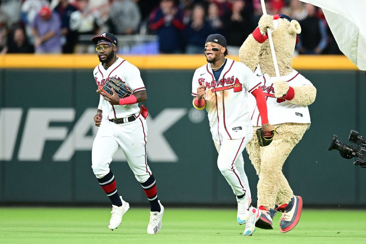 SportsTalkATL's tweet photo. Acuna and Harris have a combined 7 hits 2 homers and 2 steals 

Best outfield tandem in baseball https://t.co/AV9GhshljM