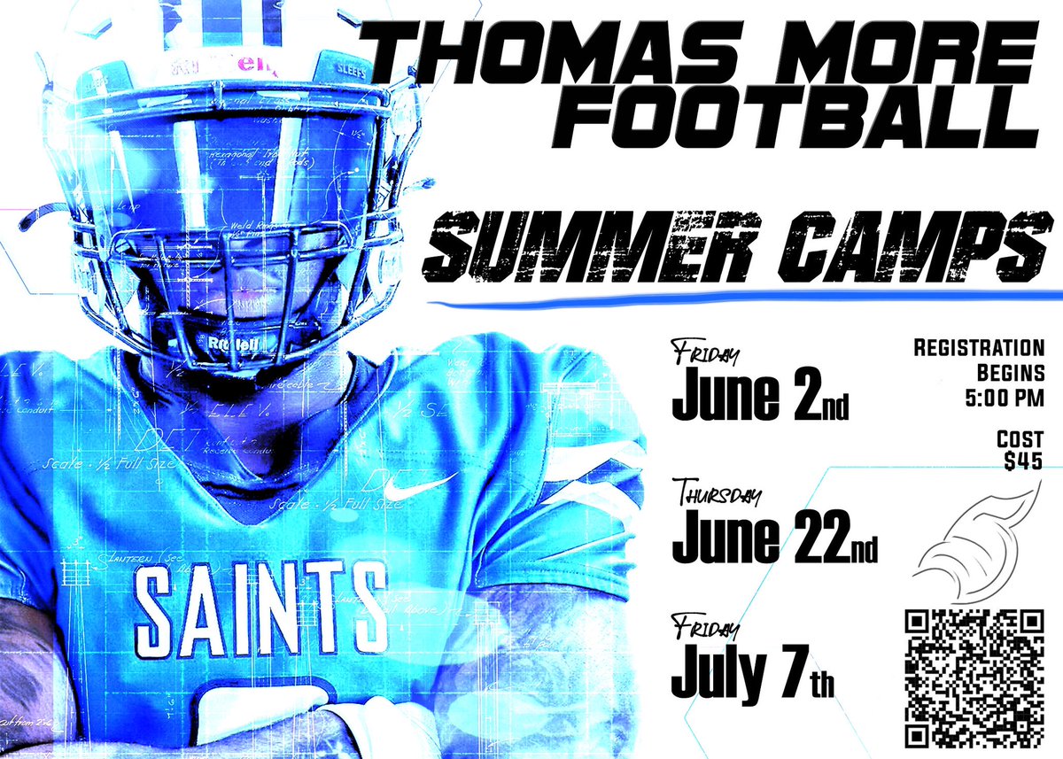 Next opportunity to come out and compete against some of the best in the tri-state is coming up!!! <a href="/TMU_Football/">Thomas More Football</a> elite prospect camp June 22nd!!!⚪️🔵™️🔵⚪️👇👇