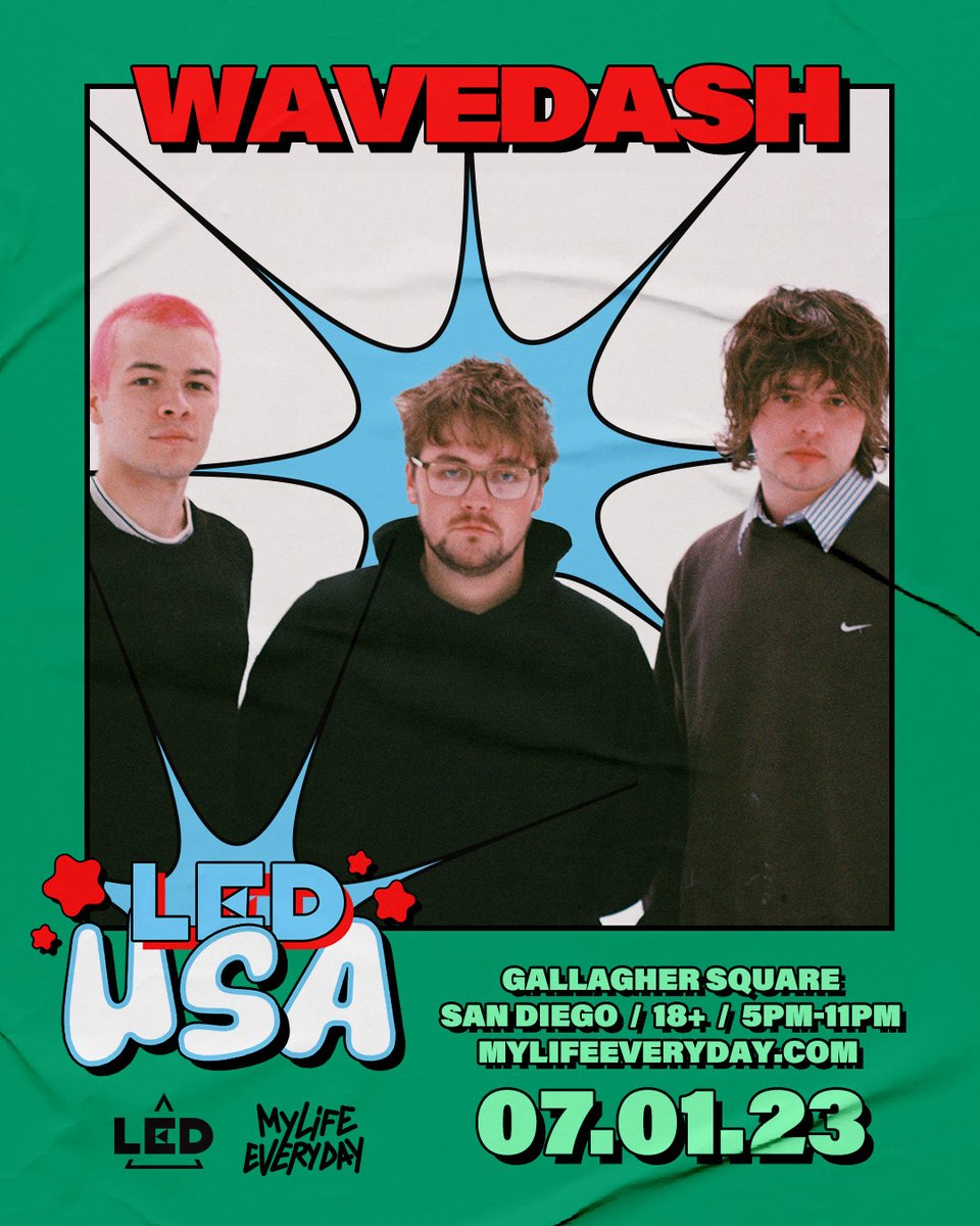 LEDpresents's tweet photo. Texas-based trio @wearewavedash are making their arrival soon for #myLEDUSA alongside @porterrobinson, @Malaamusic + @HotfireMusic ๐บ๐ฒ
Donโt delay on securing your spot at Gallagher Square! โญ
GET TICKETS: https://t.co/ZULqRnKB2b https://t.co/BlgIY70Ff4