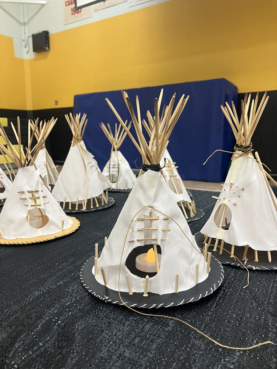 annaleeskinner's tweet photo. @CompMinerTweets is celebrating Indigenous culture today with @fmpsd student leaders. #handgames #7Teachings #Language #teepees https://t.co/VHHwiM0dMQ
