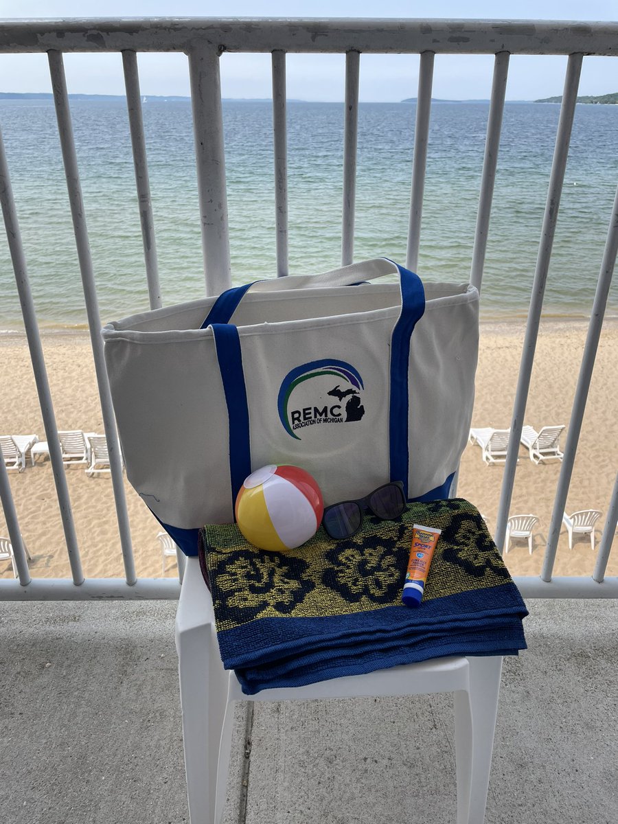Thank you <a href="/hkowalskicopesd/">Heather Kowalski</a> &amp; planning team for the great “beach theme” swag for the <a href="/REMCAssociation/">REMC Association</a> Summer Inservice on the shore of Grand Traverse Bay.
