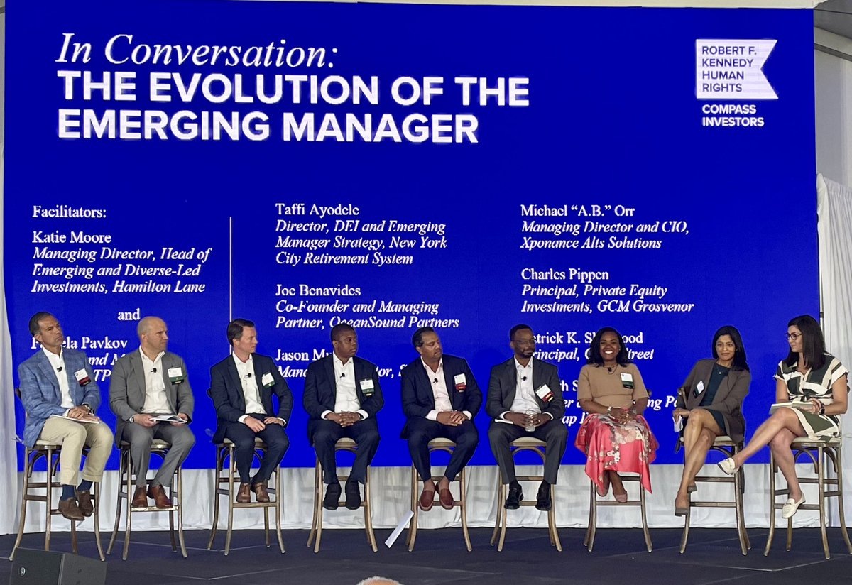 NYCComptroller's tweet photo. Our Director of Emerging Manager Strategy Taffi Ayodele &amp; I joined investors from across the country at the #RFKCompass conference to discuss how we generate &amp; sustain returns for the long-term.

Great to be part of the #ComptrollersCaucus with @NYSComptroller &amp; @MDComptroller! https://t.co/4jOfFkgbLw