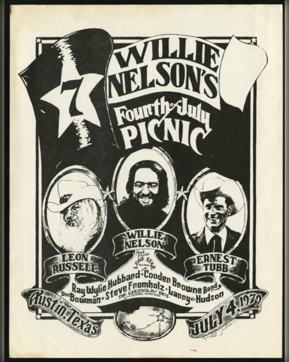 WillieNelson's tweet image. A look back at a few of the notable 4th of July Picnic posters throughout the years! Less than a month out from Willie's Annual 4th of July Picnic... Get your tickets at willienelson.com 🇺🇸