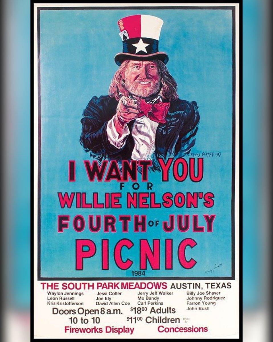 A look back at a few of the notable 4th of July Picnic posters throughout the years! Less than a month out from Willie's Annual 4th of July Picnic... Get your tickets at willienelson.com 🇺🇸