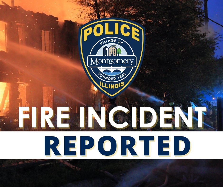 MontgomeryILPD's tweet photo. A house fire near the intersection of Kennedy and Gordon is under control following a response from the Montgomery-Countryside and Aurora Fire Departments. Fire and police are still on the scene, and kindly ask the public to avoid the area as they investigate and ensure safety. https://t.co/B6tRpIJJWg
