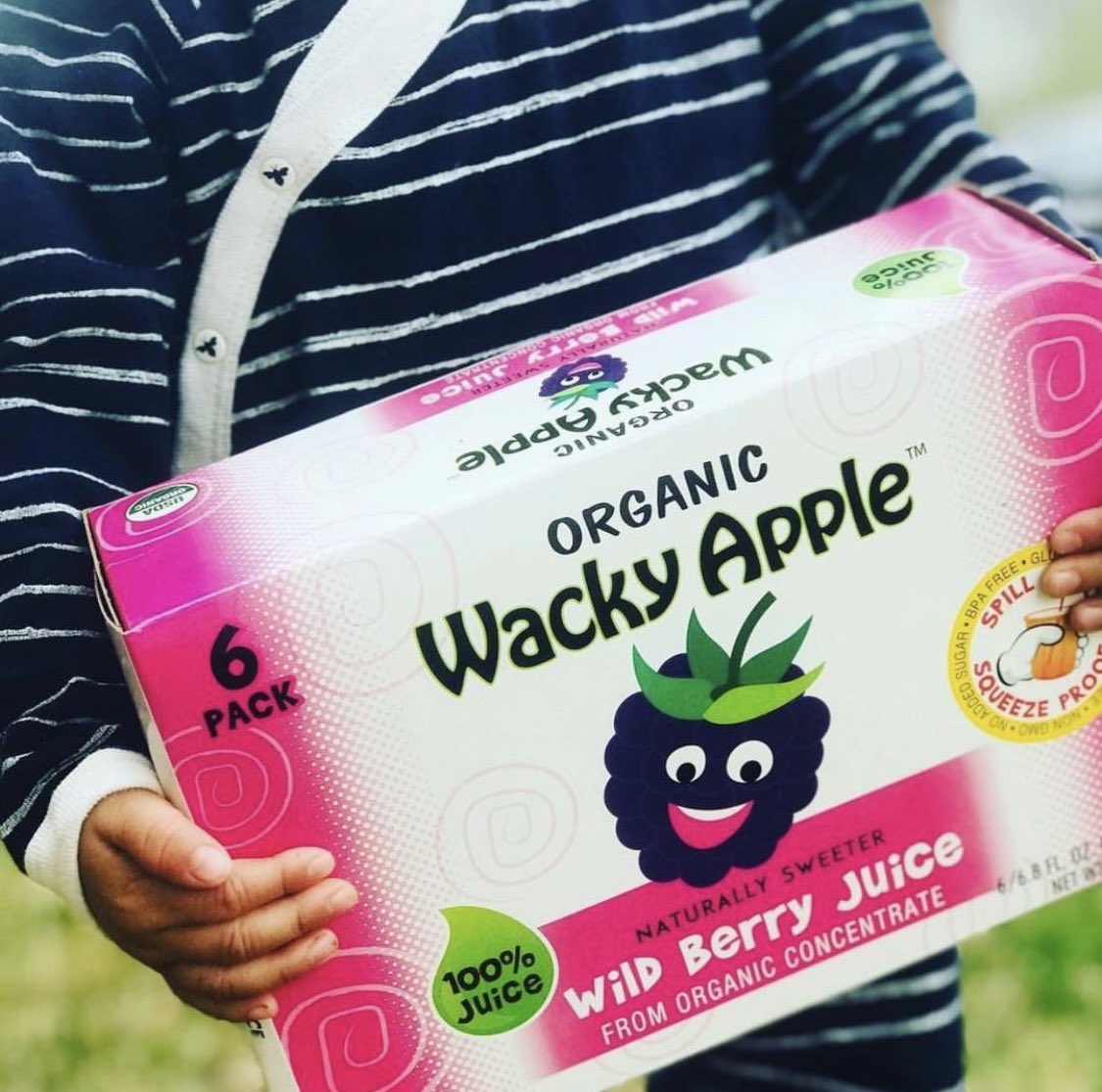 WackyApple's tweet photo. By Law: food grown with the #organic label MUST be grown without the use of pesticides, synthetic fertilizers, sewage sludge, genetically modified organisms, or ionizing radiation. 
That means absolutely NO GMO’s or other 💩 #junk in our #wackyapple sauces or juices. 🙅🏼‍♀️ https://t.co/SNMYzZzCI5