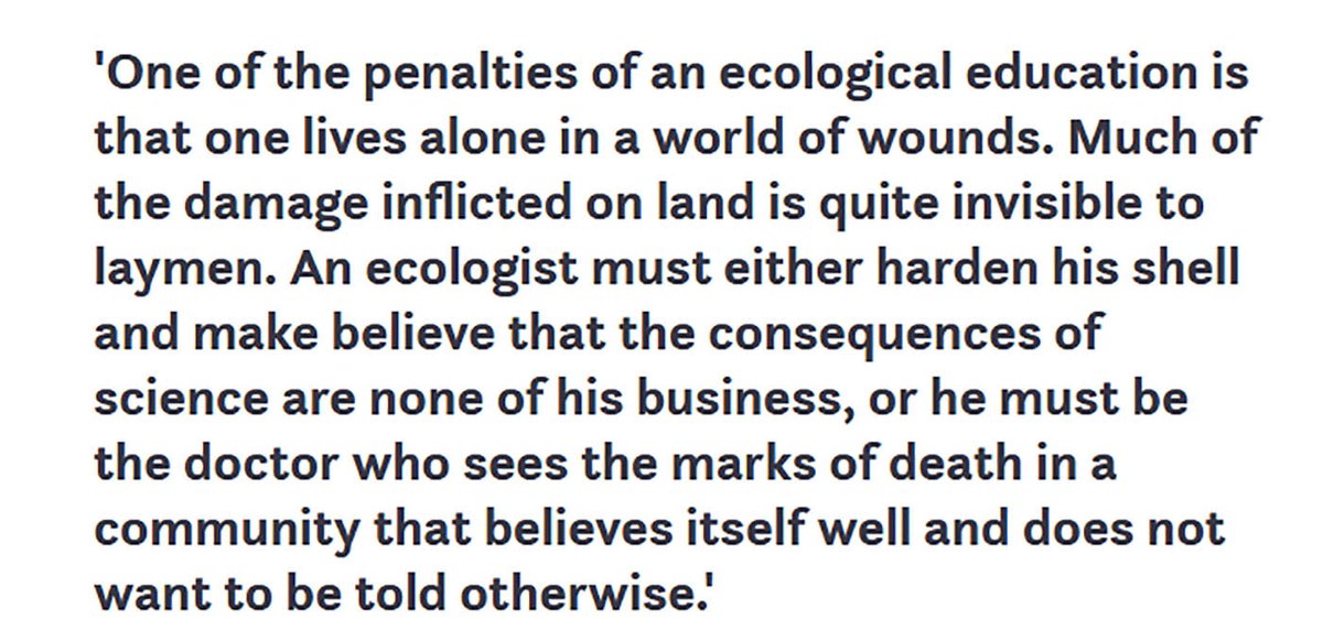 SteB777's tweet photo. This is the most poignant and profound quote, of massive relevance to today's situation, even if it was from a book published in 1949, A Sand County Almanac, by Aldo Leopold. The seminal environmentalist work. Please share widely.
https://t.co/A3QvvIEPsg
1/2 https://t.co/oXJUdi0146