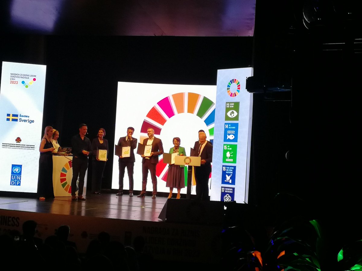 AlmaMirvic's tweet photo. An evening of optimism and beacons of change. Bravo #SDGteam! @emir_adzovic & Co. https://t.co/7NPS0HTITm