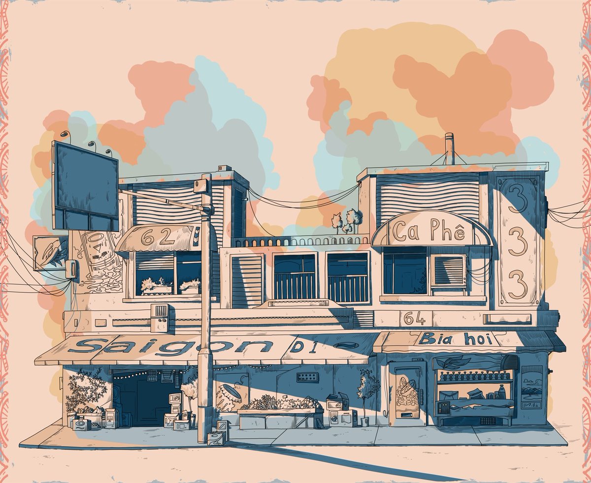 An image for @phorestaurant and their #miltonkeynes site.
 #illustration #illustrated #drawing #artist #comicart #street #Vietnam #vietnamese #pho #Pho #journey #memories #clouds #summervibes #eat #eatfresh #spicy #streetfood #workinprogress #instaartist #instaart