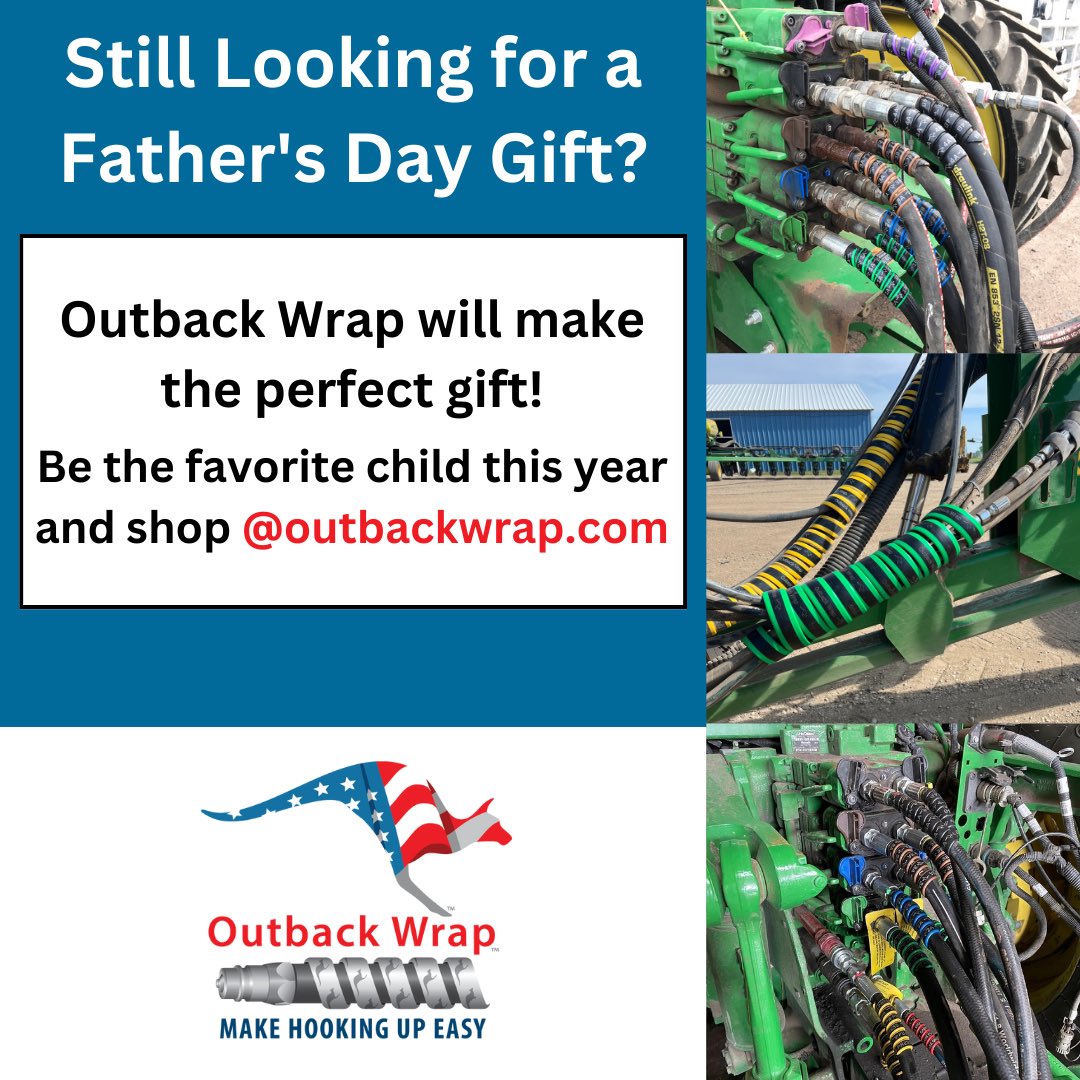 OutbackWrap's tweet photo. Father’s Day is right around the corner! Make gift giving easy this year and shop our endless options on https://t.co/vno59ICQMK
#makehookingupeasy #FathersDay #giftideas #outbackwrap #hydraulichoselabels https://t.co/WsTVYAuhyY