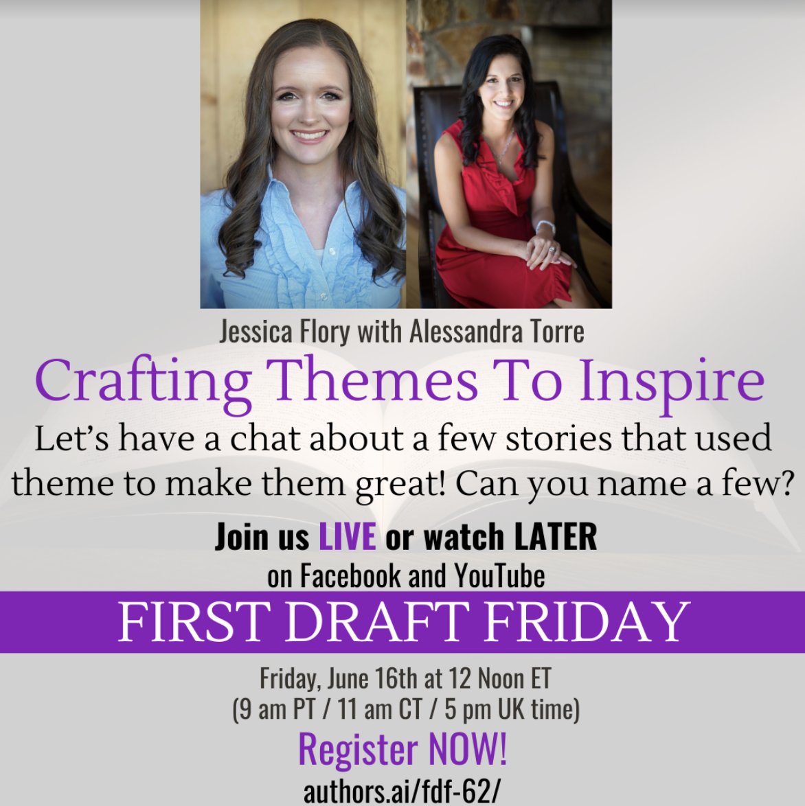 This Friday I'll be chatting live with Alessandra Torre of the podcast, Authors AI, about how to craft a theme for your novel! You can watch it live on her site or listen on her podcast at a later date. authors.ai/author/alessan…

#authortalk #writingtips #novelwriting #NovelTheme