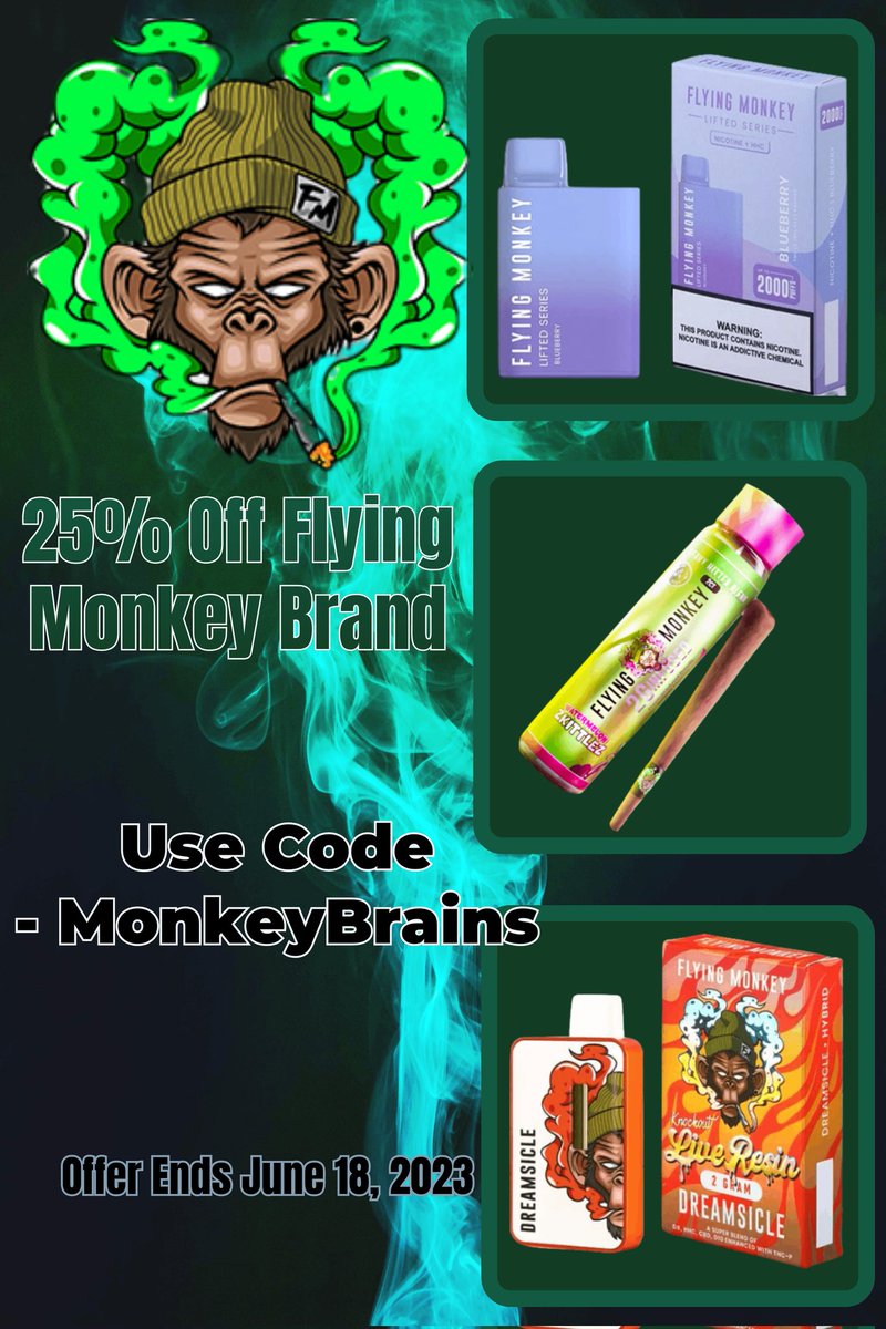 EightVape's tweet image. You're gonna want to check these out! Get them here ⬇️
eightvape.com/collections/fl…

#delta8 
#flyingmonkey 
#chefdammy