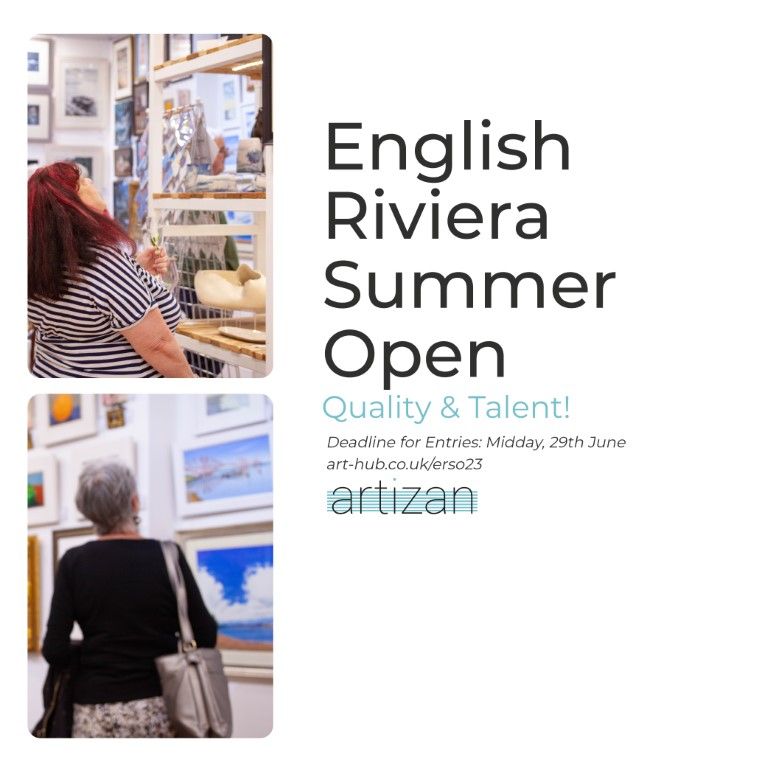ArtizanGallery's tweet photo. Calling all artists! 🎨 Don't miss the English Riviera Summer Open. Submit your artwork now to showcase your talent and appear in the visual arts event of the Summer! #ArtizanGallery #DevonArts #ArtOpportunity #ArtExhibition Deadline: Midday 29th June https://t.co/IkEfvNSJL6 https://t.co/YLMyWPrfJq