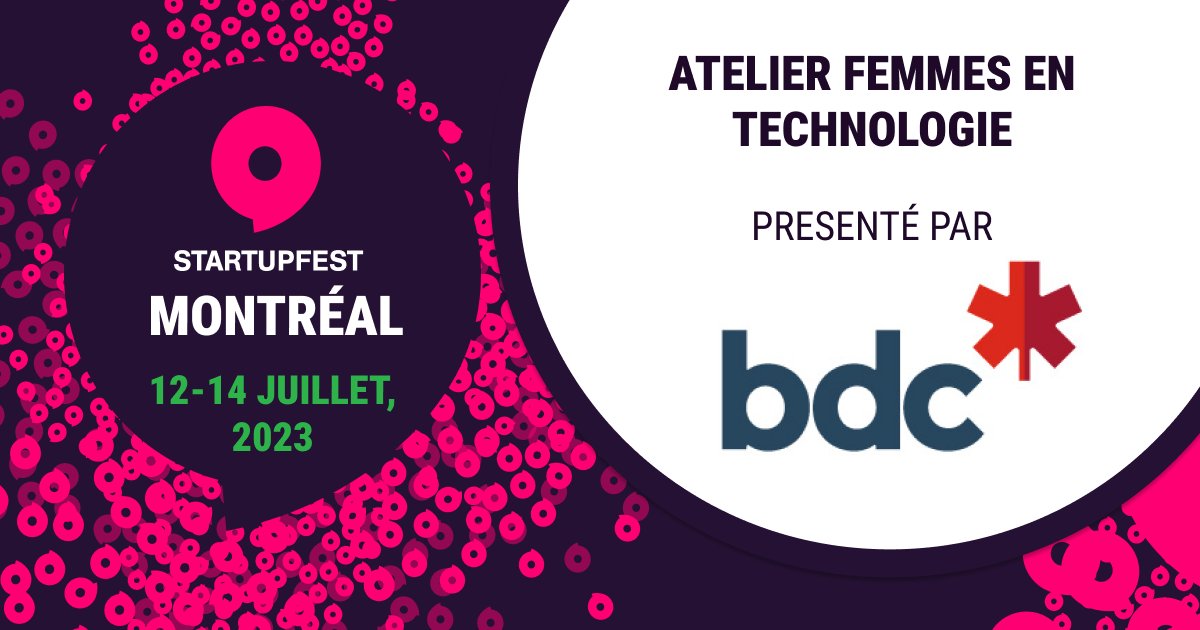 StartupfestVF's tweet photo. Nous tenons à remercier notre partenaire présentateur, @BDC_Capital, de s'être à nouveau associé à nous. Nous ne pourrions pas créer des plateformes comme l'Atelier Femmes en Technologie sans les champions de l'industrie. https://t.co/ULPqG7v717 https://t.co/IniTEa6Q7e