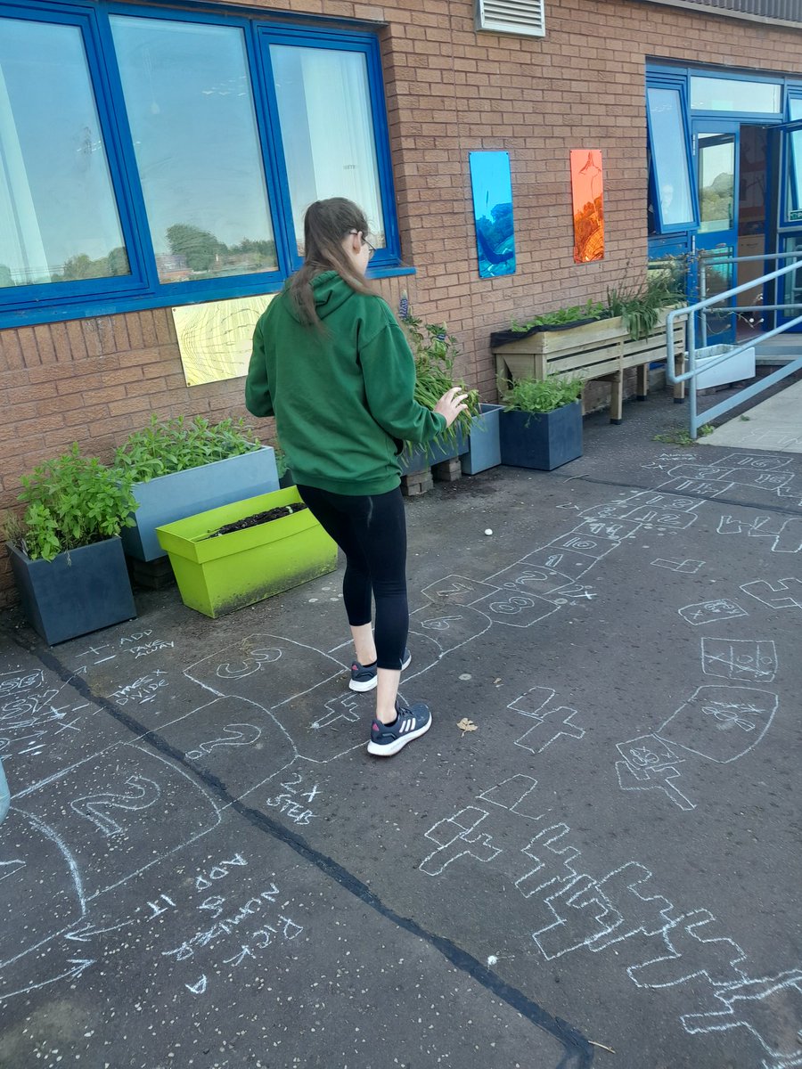 AHSsfl's tweet photo. In today's math lesson, pupils were challenged to create an outdoor game that included numbers. They had some brilliant and creative ideas.  Let's hope it doesn't rain so we can enjoy them tomorrow!! https://t.co/xs1WBKeexO