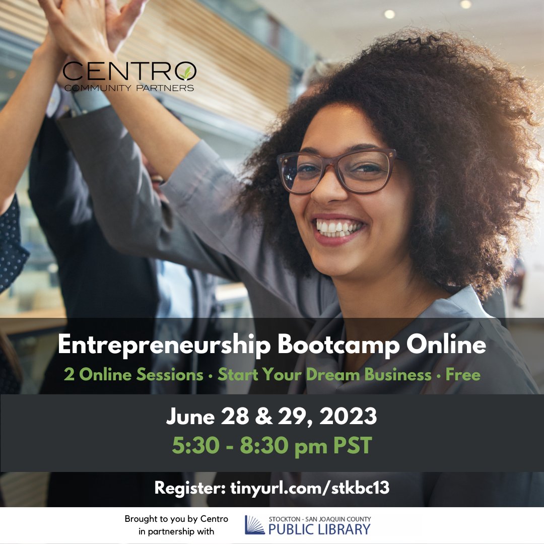 Create your business plan in 2 days using Centro's Business Planning App. Register by June 21st and attend this free Entrepreneurship Bootcamp.
🗓 June 28, 2023 to June 29, 2023
📍 Virtual Event
⏰ 5:30 PM - 8:30 PM 
REG: conta.cc/3X6iWPY 
PROGRAM: conta.cc/42BdWUn