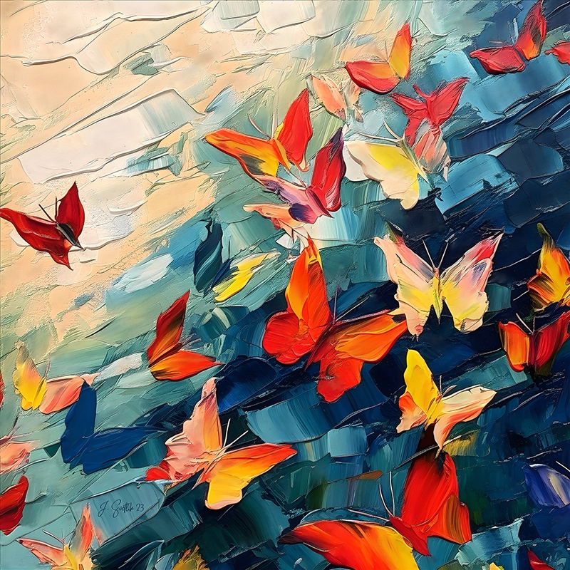 JirkaSvetlikArt's tweet photo. Flying butterflies dance with ethereal grace, a whispered symphony in this other space.
#jirkasvetlik #Butterfly #Whispering #AbstractArt #Expressionism #ModernArt #Contemporary #FlyingButterflies #ArtisticExpression #FineArt #Nature #Wings #SurrealArt #Tranquil https://t.co/Q6j52ARzdC