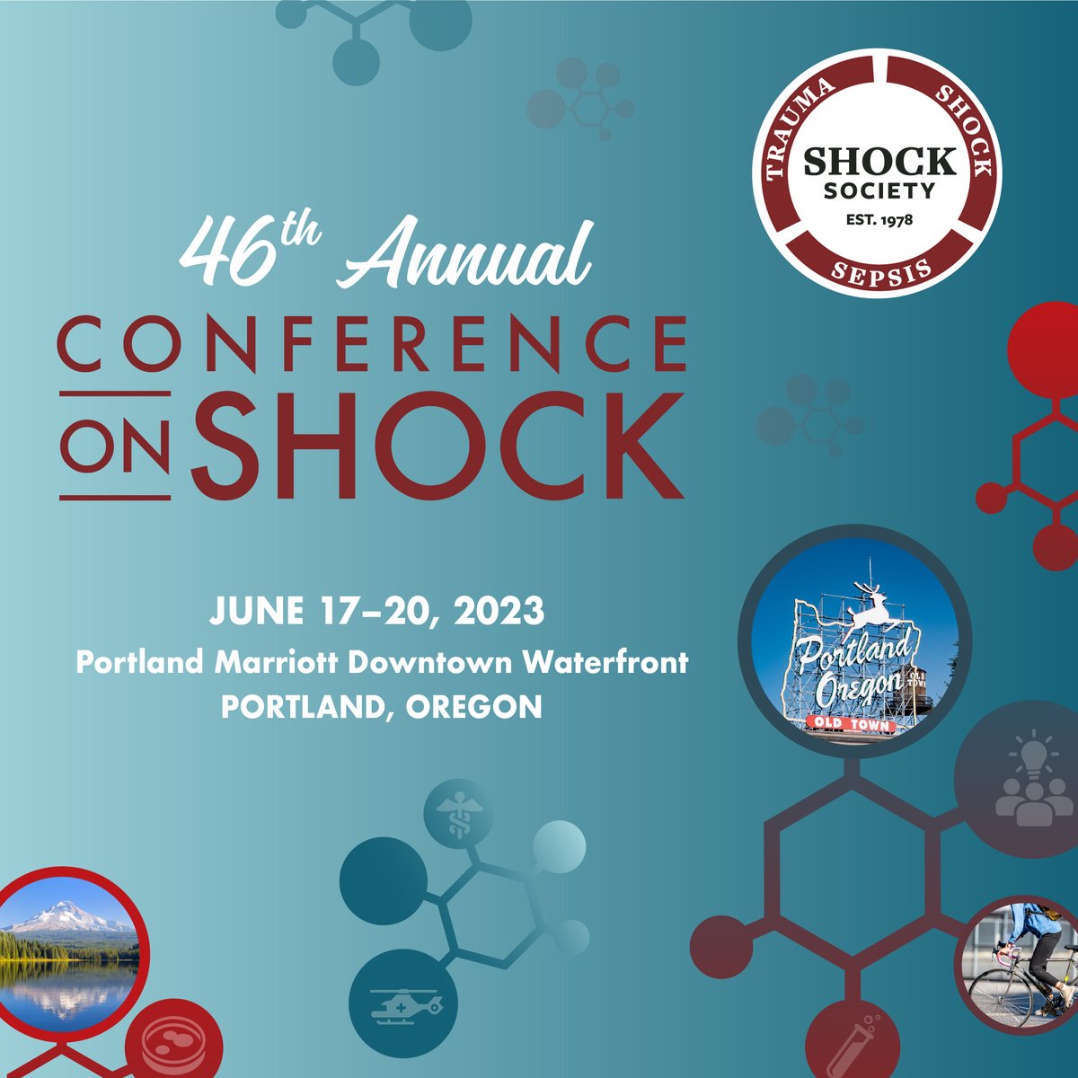 ✨ We are just 3 days away! ✨ You're invited to attend the 46th Annual Conference on Shock (#shockcon), happening June 17–20, 2023, in Portland, Oregon! This year’s event is the perfect setting to reconnect with colleagues. Register now: ow.ly/RkjC50O1kjh