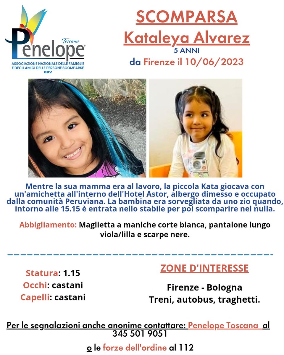 Penelope_Odv's tweet photo. Aiutateci a cercare Kata.
Attenzionare autobus, traghetti e treni.

#chilhavisto #penelopeitalia https://t.co/8iqoozCsXU