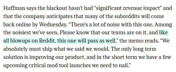 PoorlyAgedStuff's tweet photo. "many of the subreddits will come back online by Wednesday" https://t.co/hyZ085Acox