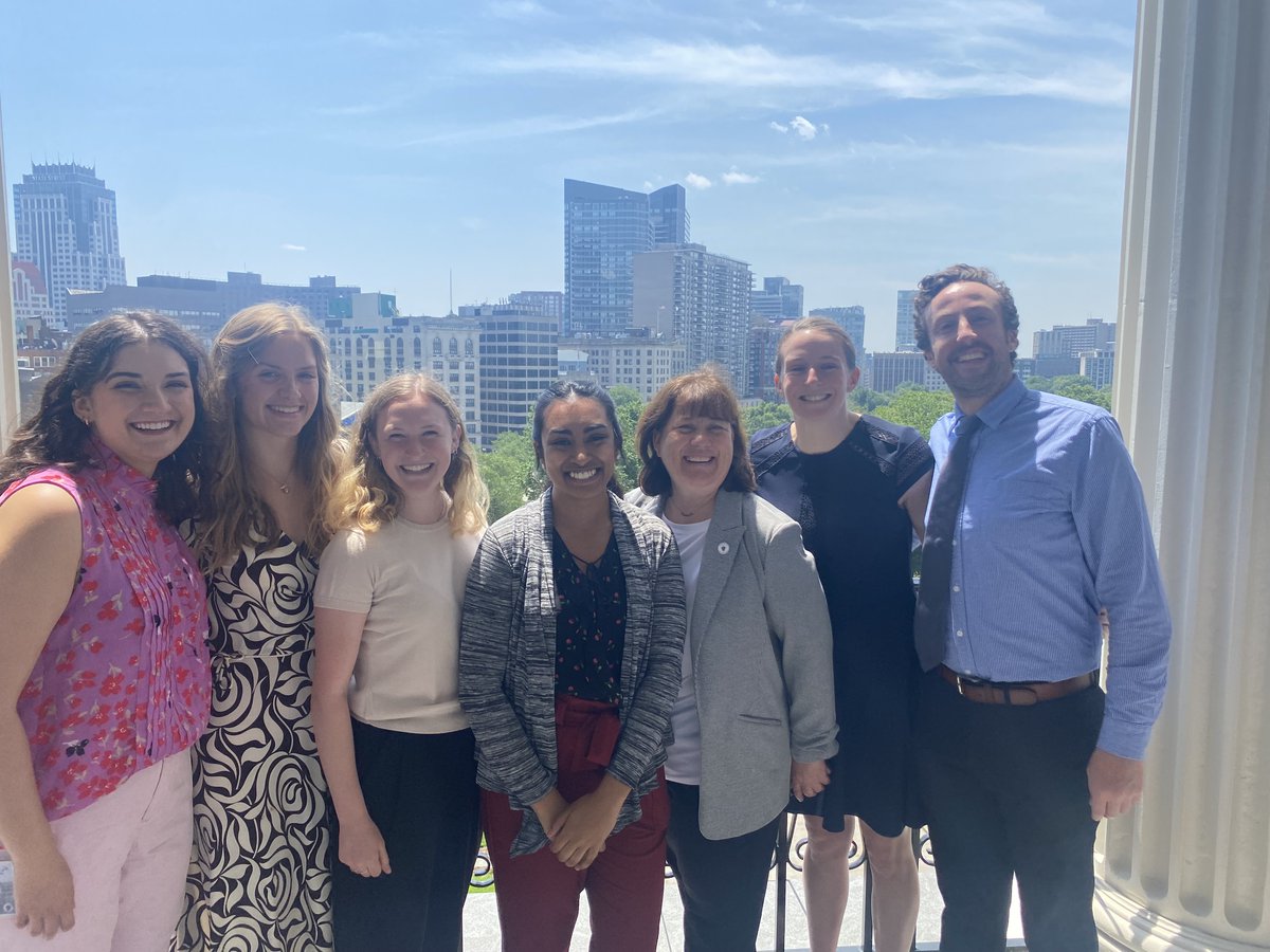 RepTricia's tweet photo. My team and I took a State House tour to welcome our new AITIC committee researcher, Claire, and our summer interns, Gayathri, Audrey, and Greta! https://t.co/ZJCzJWF9J4