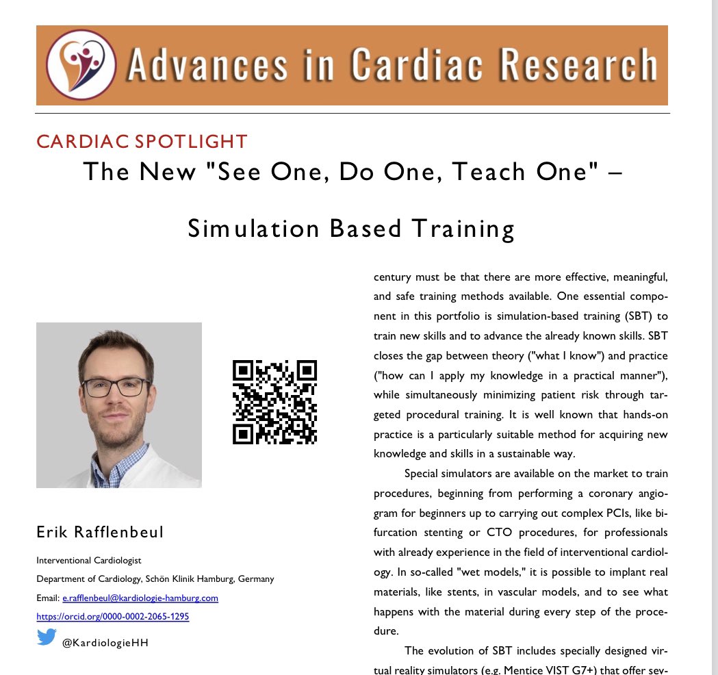 📢 Exciting debut in Advances in Cardiac Research Journal! 🩺💡 @KardiologieHH explores simulation-based training's transformative impact on cardiovascular education. 🚀 Don't miss this remarkable read! #CardioEducation #SimulationTraining #sodoto 

acrjournal.org/index.php/pub/…