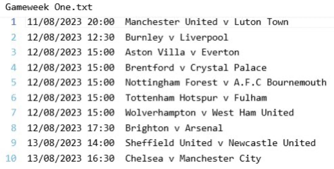 🚨🏴󠁧󠁢󠁥󠁮󠁧󠁿Leaked gameweek 1 Premier League fixtures