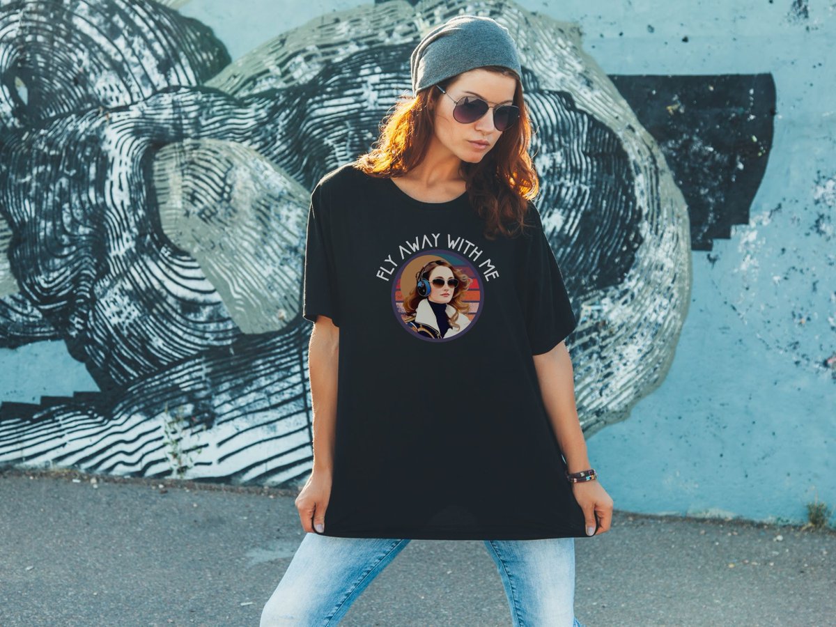 Vintage Aviator Themed T-Shirt: Featuring the slogan "Fly Away With Me" This chic travel clothing exudes chic and timeless charm. etsy.me/466PNYG #shortsleeve #aviatortee #aviatorshirt #travelclothing #giftforher #birthdaygift #giftfordaughter #girlstee #pilotl