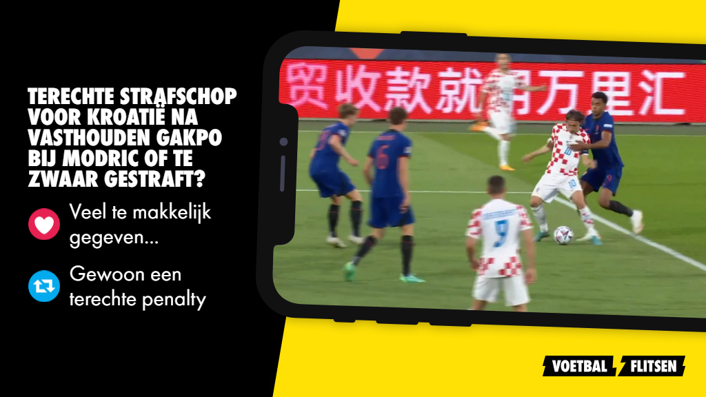 voetbalflitsen's tweet photo. Oordeel zelf: was de strafschop die Kroatië kreeg na het vasthouden van Cody #Gakpo terecht of te weinig aan de hand? #NEDKRO 

LOVE = Veel te makkelijk gegeven..
RT = Gewoon een terechte penalty. https://t.co/wcHMjYibFT