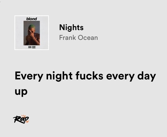 frank ocean / nights