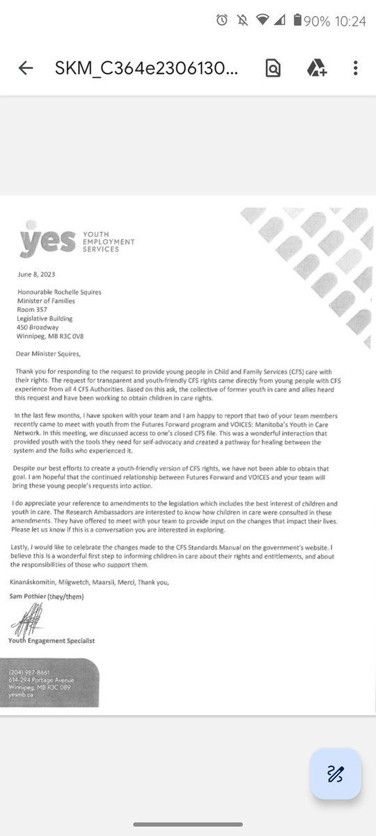 @rochelle_squires @manitobagov We still need a youth friendly version of rights for children and youth in care! Thank you for working towards this progress but more needs to be done #youthadvocacy #youthempowerment #youthincare #fostercare #CFS #rights