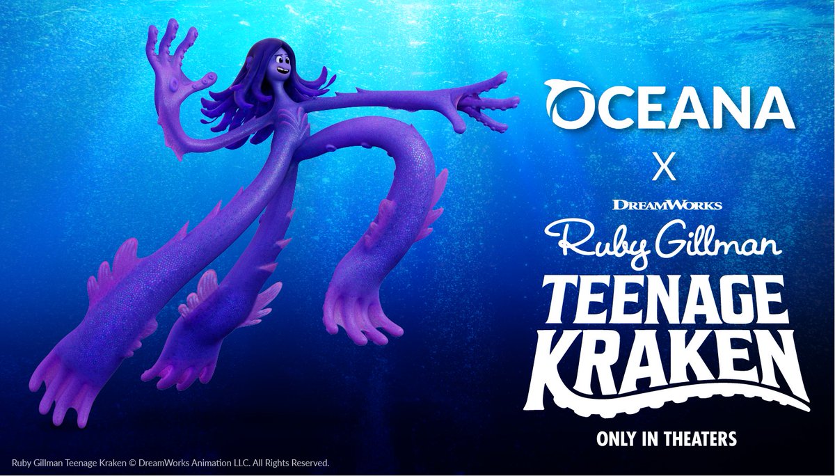 🐙 Go big and support ocean conservation!🧜 

@Oceana and @dreamworks Ruby Gillman #TeenageKrakenMovie have teamed up to celebrate our oceans. Dive below the surface to learn more about real-life ocean animals and symbolically adopt your favorite! bit.ly/3qyC8tt 🐳 🌊